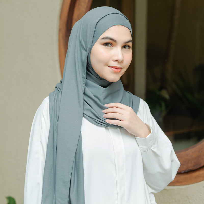 Tana Shawl (Pashmina Kaos Rayon) Smoke Grey