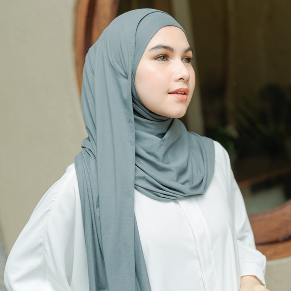 Tana Shawl (Pashmina Kaos Rayon) Smoke Grey