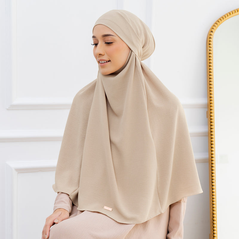 Halima French Khimar Soft Beige