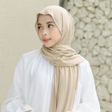 Tana Shawl (Pashmina Kaos Rayon) Soft Beige