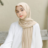 Tana Shawl (Pashmina Kaos Rayon) Soft Beige