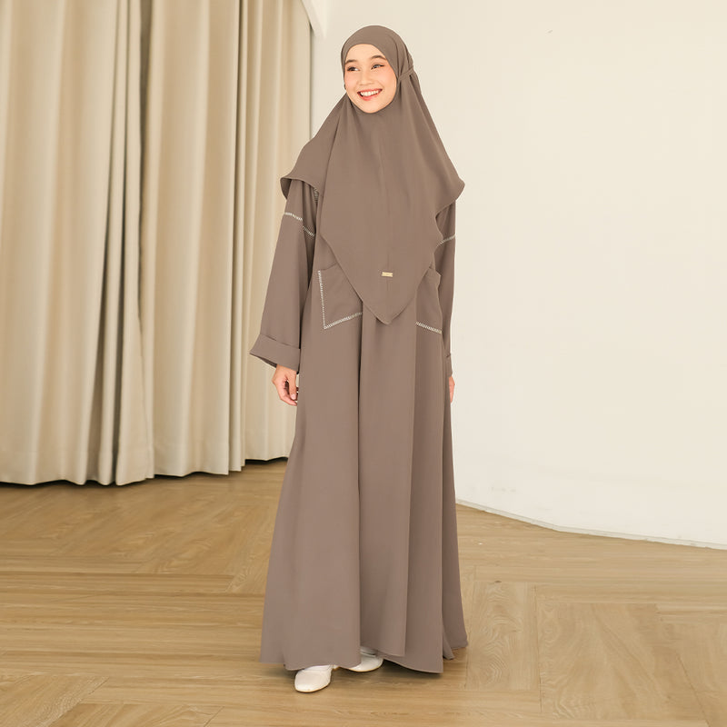Sahla Abaya Set Soft Brown