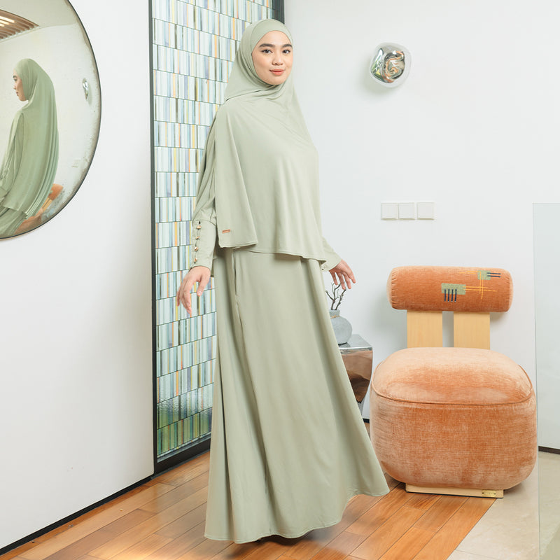 Hafisa Abaya Set Matcha