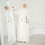 Faaza Abaya Set (One Set Gamis Syari) Vanilla Size S-M