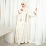 Faaza Abaya Set (One Set Gamis Syari) Vanilla Size S-M