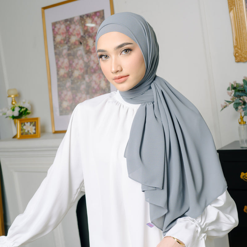 Bawal Shawl (Pashmina Ceruti Babydoll) Smoke Grey