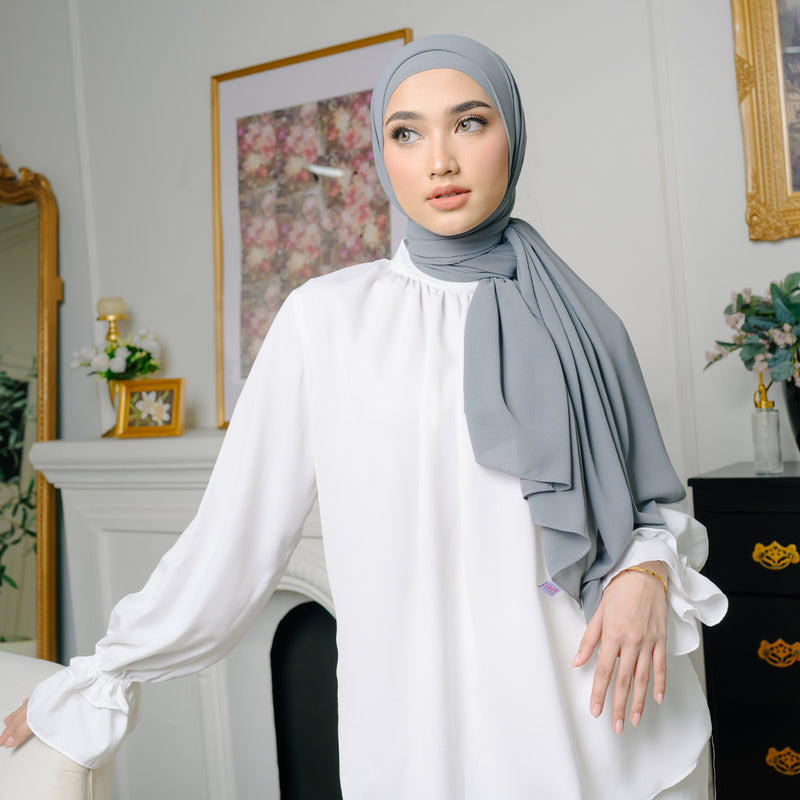 Bawal Shawl (Pashmina Ceruti Babydoll) Smoke Grey