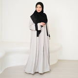 Faaza Abaya Set (One Set Gamis Syari) Light Grey Size L-XL