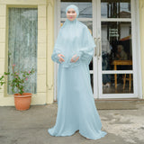 Hanida Abaya Set Baby Blue