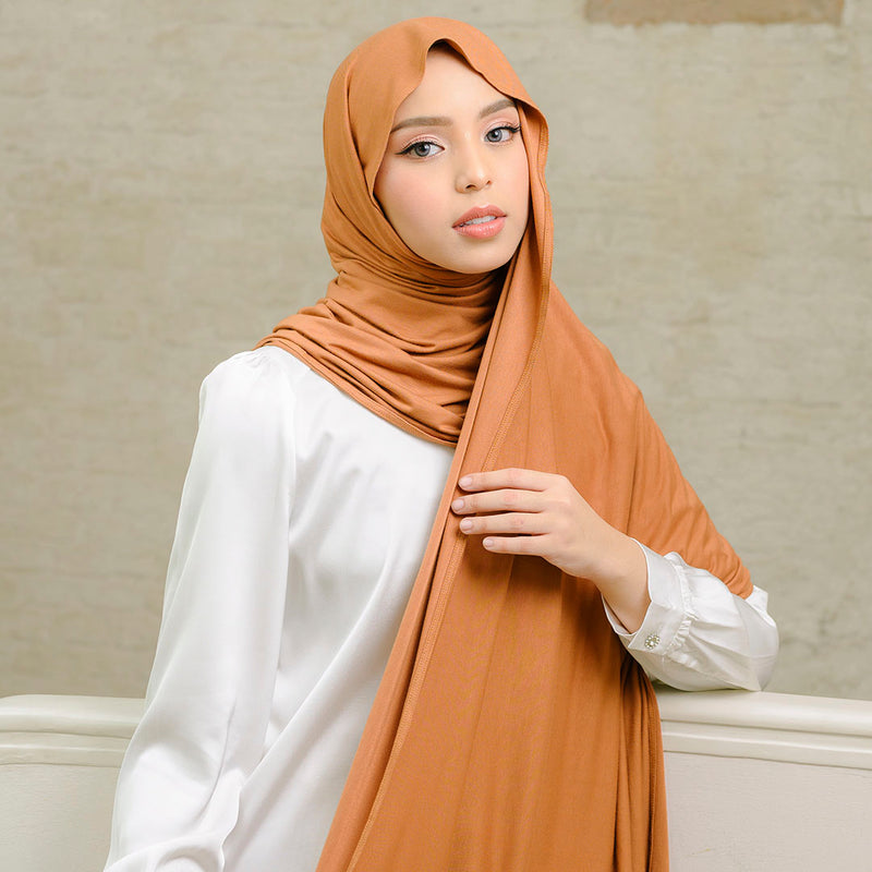 Tana Shawl (Pashmina Kaos Rayon) Terracotta