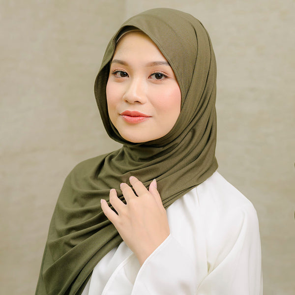 Tana Shawl (Pashmina Kaos Rayon) Army