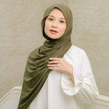 Tana Shawl (Pashmina Kaos Rayon) Army