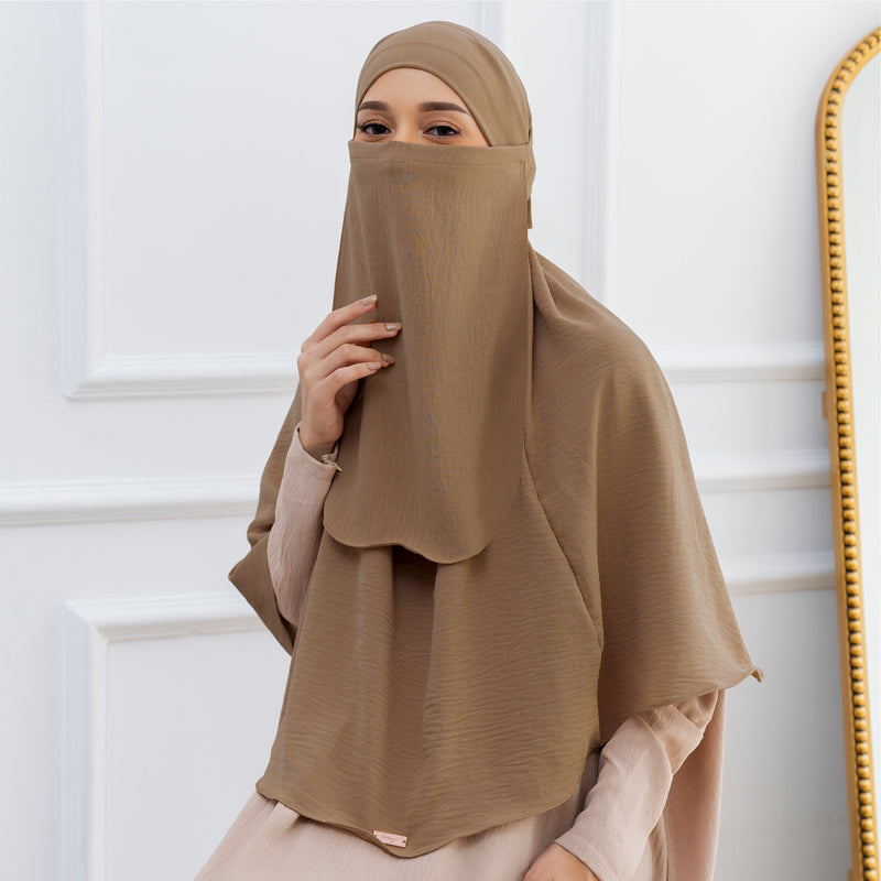 Halima French Khimar Hazelnut