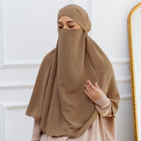 Halima French Khimar Hazelnut