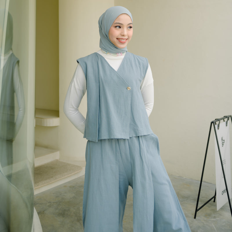 Nami Set (One Set Linen) Blue Grey