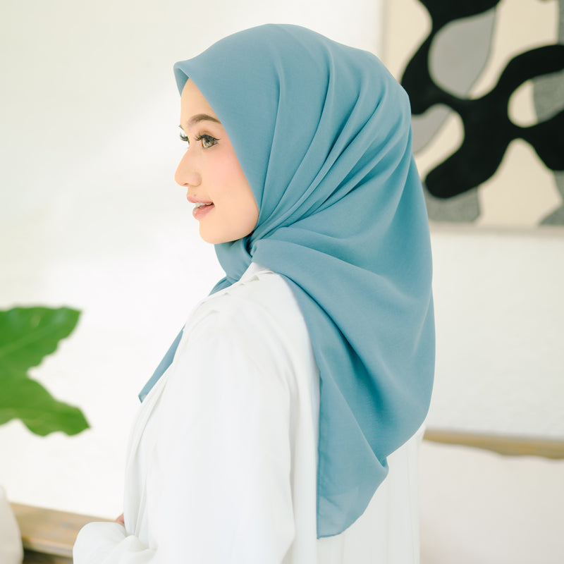 Haraa Voal Plain Blue Tosca