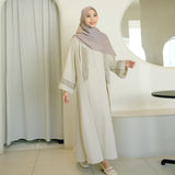 Faaza Abaya Set (One Set Gamis Syari) Cream Size S-M