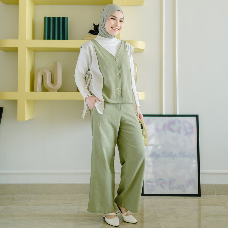 Nomi Set (One Set Linen) Creamy Matcha