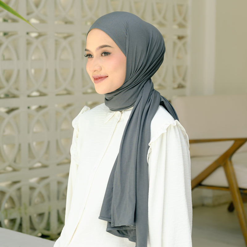 Tana Shawl (Pashmina Kaos Rayon) Dark Grey