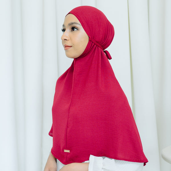 Biyya Instan (Bergo Crinkle) Maroon