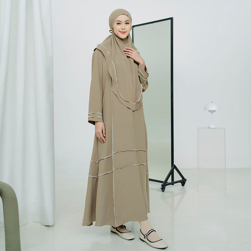 Khansa Abaya Set Hazelnut