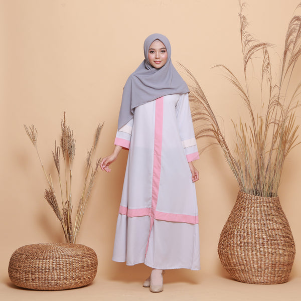 Kamilah Dress (Gamis Syari Wanita) Grey