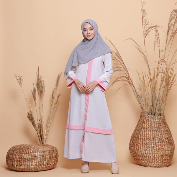 Kamilah Dress (Gamis Syari Wanita) Grey