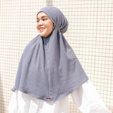 Biyya Instan (Bergo Crinkle) Steel Blue