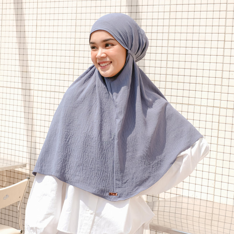 Biyya Instan (Bergo Crinkle) Steel Blue