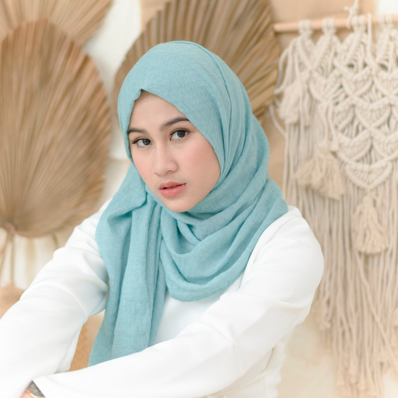 Waffle Shawl Sky Blue
