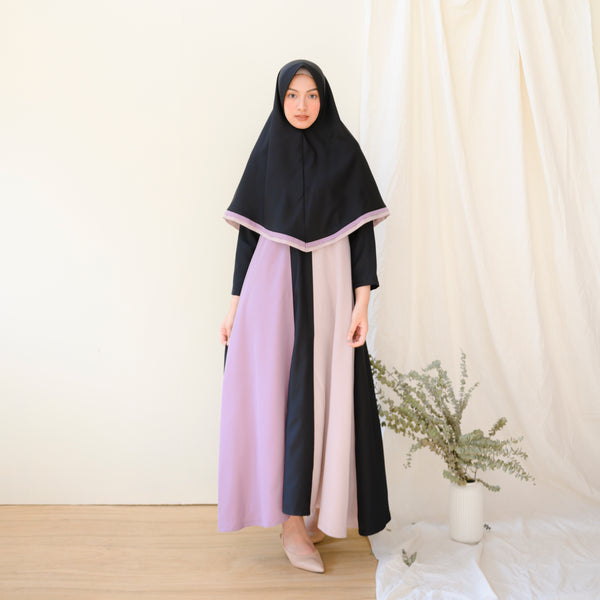 Kaira Dress (Gamis Syari Wanita) Purple Beige