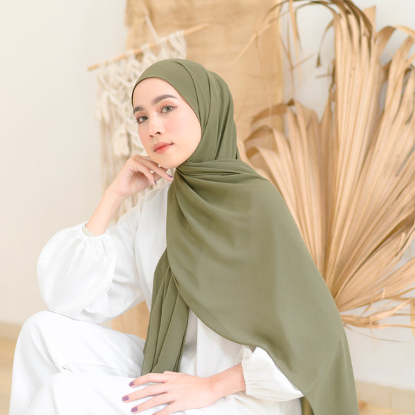 Bawal Shawl (Pashmina Ceruti Babydoll) Dove Army