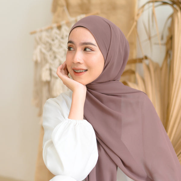 Bawal Shawl (Pashmina Ceruti Babydoll) Dusty Taro