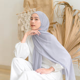 Bawal Shawl (Pashmina Ceruti Babydoll) Soft Blue Grey