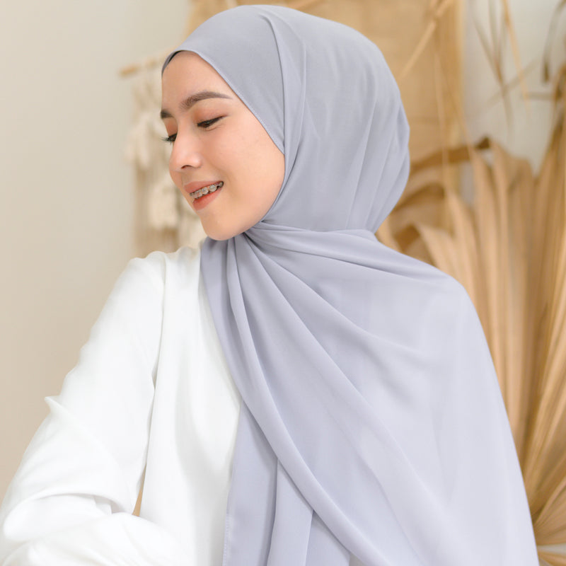 Bawal Shawl (Pashmina Ceruti Babydoll) Soft Blue Grey