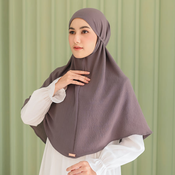 Biyya Instan (Bergo Crinkle) Stone Grey