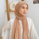 Bawal Pleats Shawl (Pashmina Plisket) Nude