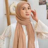 Bawal Pleats Shawl (Pashmina Plisket) Nude