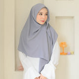 Mima Square Syari (Hijab Segiempat Syari) Dark Silver