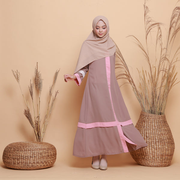 Kamilah Dress (Gamis Syari Wanita) Brownie