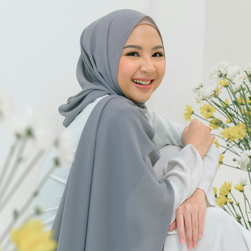 Bawal Shawl (Pashmina Ceruti Babydoll) Stone Grey