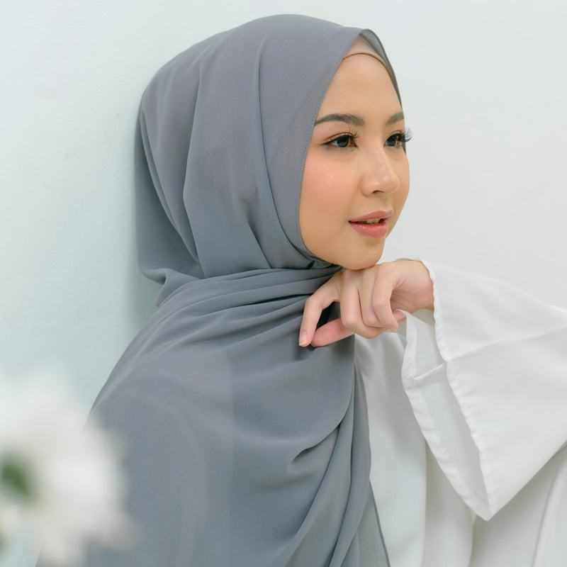 Bawal Shawl (Pashmina Ceruti Babydoll) Stone Grey