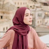 Embroidery Signature Shawl Burgundy