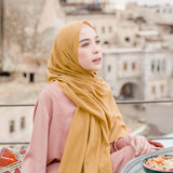 Embroidery Signature Shawl Mustard