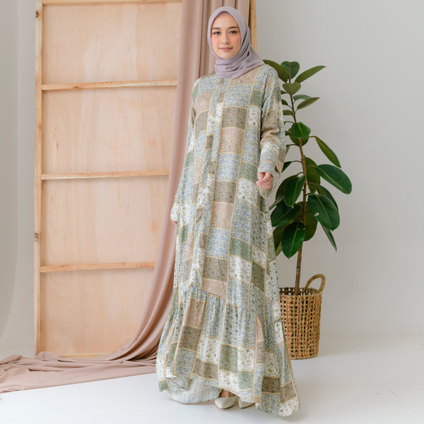 Maila Dress (Gamis Syari Wanita) Green