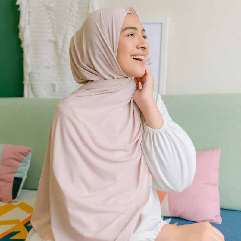 Numa Shawl (Pashmina Jersey) Nude Cream