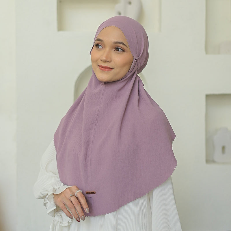 Biyya Instan Lasercut (Bergo Crinkle) Tea Rose