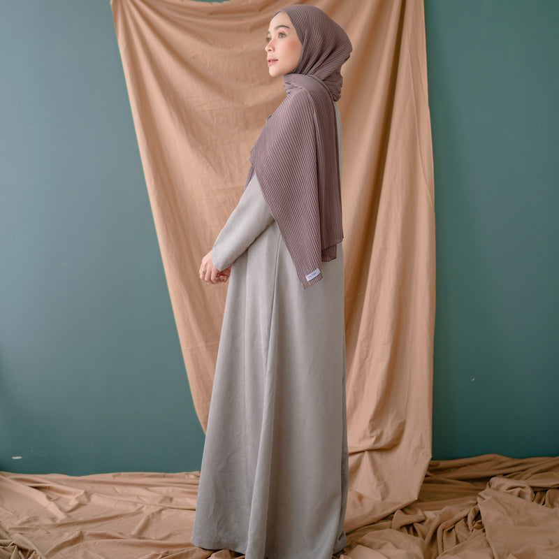 Laraya Dress (Gamis Syari Wanita) Dove Grey