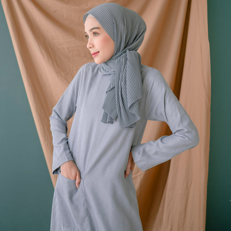 Laraya Dress (Gamis Syari Wanita) Grey