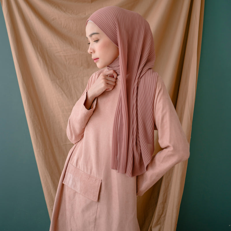 Laraya Dress (Gamis Syari Wanita) Pink Pastel